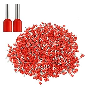 Pin Terminal Tubular rojo 1 mm2. Bolsa 100 unidades.
