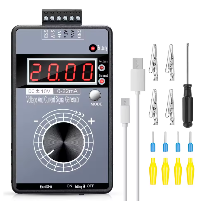 Generador de Señal ajustable 4-20 mA y 0-10V sin bateria